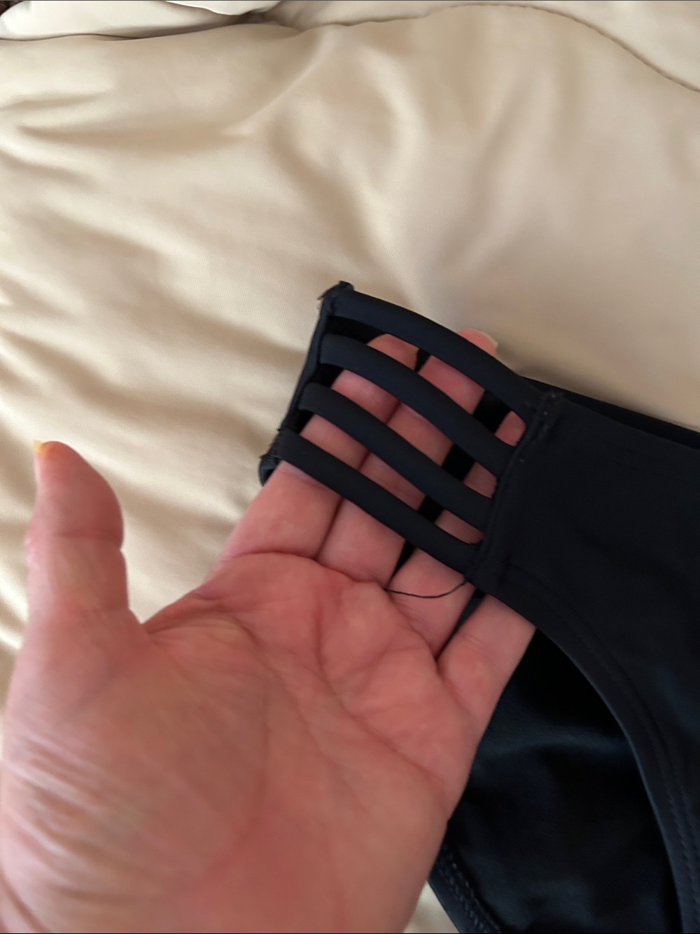No Boundaries Black Bikini Bottom with Triple-Strap Sides - Picture 2 of 5